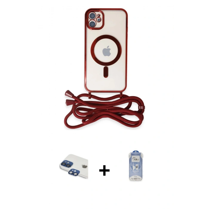 MARSİLYAN™- iPhone 11 Kılıf Eksen Özel Seri - Siyah Joko Magic 5D Cam + Pers Alüminyum Kamera Lens - LT