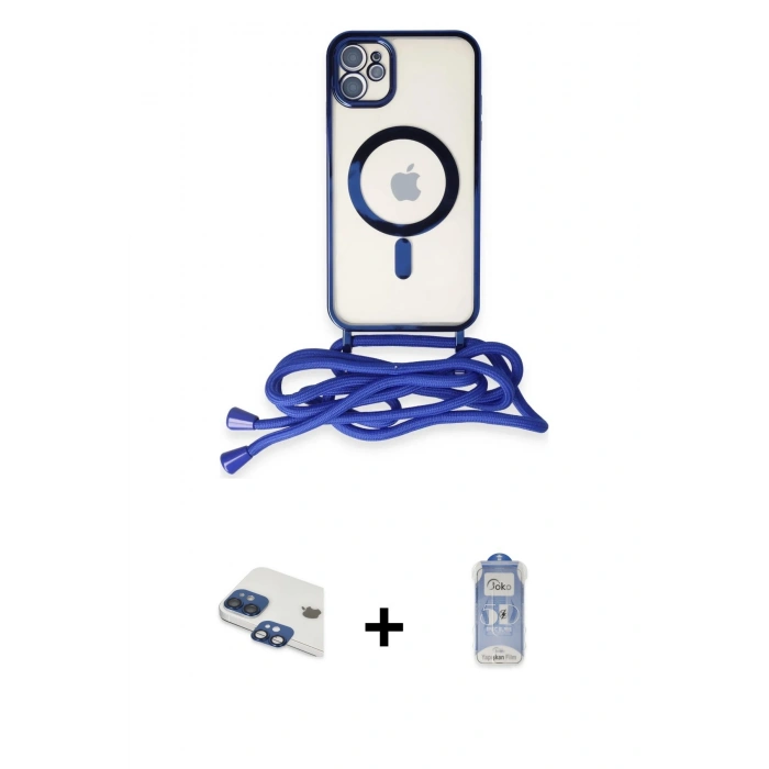 MARSİLYAN™- iPhone 11 Kılıf Eksen Özel Seri - Siyah Joko Magic 5D Cam + Pers Alüminyum Kamera Lens - LT