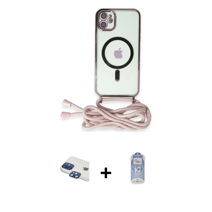 MARSİLYAN™- iPhone 11 Kılıf Eksen Özel Seri - Siyah Joko Magic 5D Cam + Pers Alüminyum Kamera Lens - LT