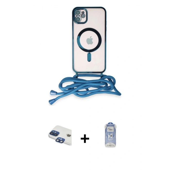 MARSİLYAN™- iPhone 11 Kılıf Eksen Özel Seri - Siyah Joko Magic 5D Cam + Pers Alüminyum Kamera Lens - LT