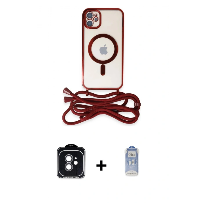 MARSİLYAN™- iPhone 11 Kılıf Eksen Özel Seri - Siyah Joko Magic 5D Cam + PVD Metal Kamera Lens - SH