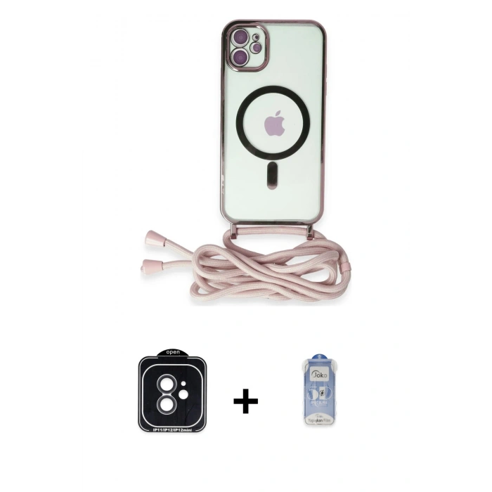 MARSİLYAN™- iPhone 11 Kılıf Eksen Özel Seri - Siyah Joko Magic 5D Cam + PVD Metal Kamera Lens - SH