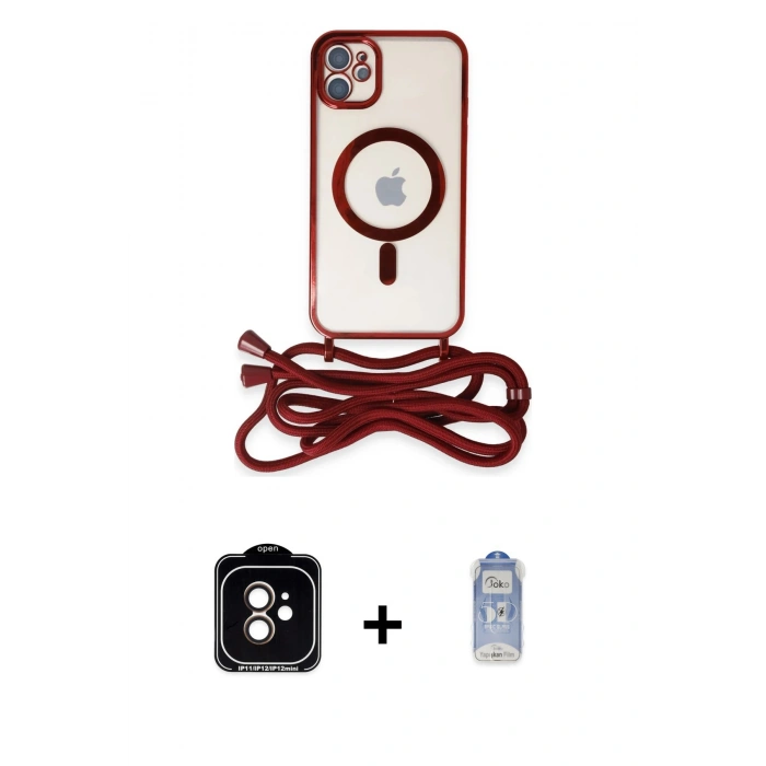 MARSİLYAN™- iPhone 11 Kılıf Eksen Özel Seri - Siyah Joko Magic 5D Cam + PVD Metal Kamera Lens - TU