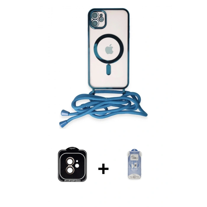 MARSİLYAN™- iPhone 11 Kılıf Eksen Özel Seri - Siyah Joko Magic 5D Cam + PVD Metal Kamera Lens - TU