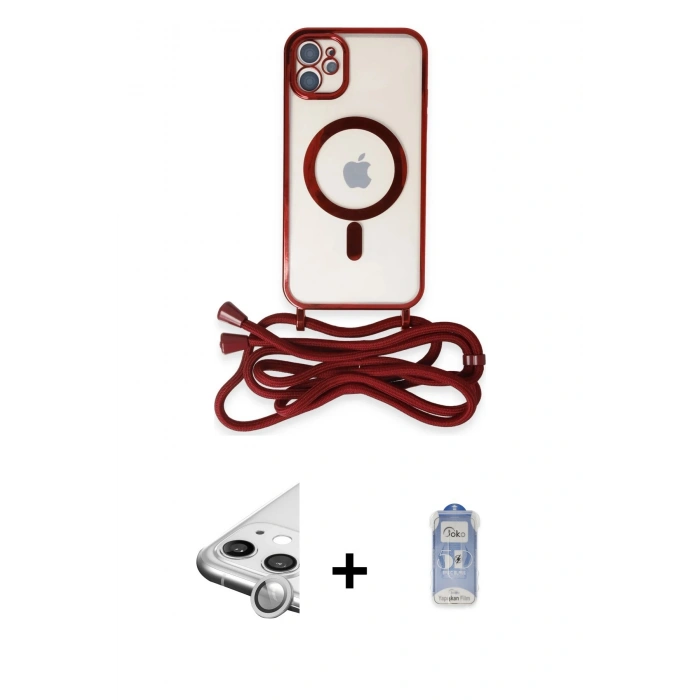 MARSİLYAN™- iPhone 11 Kılıf Eksen Özel Seri - Siyah Joko Magic 5D Cam + Raze Metal Kamera Lens - GS