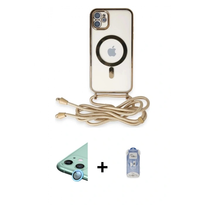 MARSİLYAN™- iPhone 11 Kılıf Eksen Özel Seri - Siyah Joko Magic 5D Cam + Raze Metal Kamera Lens - MI
