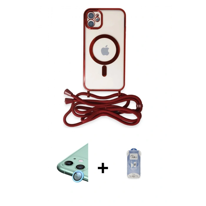 MARSİLYAN™- iPhone 11 Kılıf Eksen Özel Seri - Siyah Joko Magic 5D Cam + Raze Metal Kamera Lens - MI