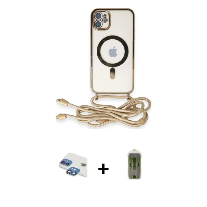 MARSİLYAN™- iPhone 11 Kılıf Eksen Özel Seri - Siyah Joko Magic 5D Hayalet Cam + Pers Alüminyum Kamera Lens - GI