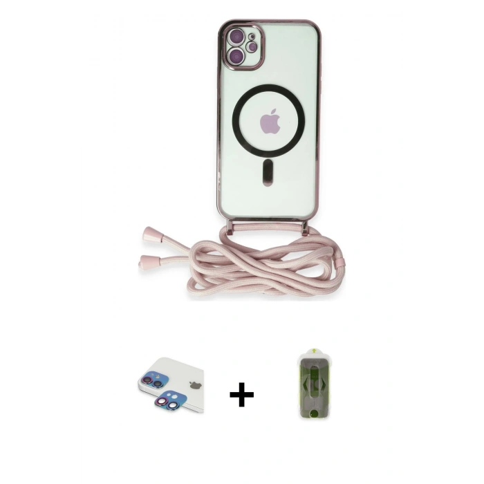 MARSİLYAN™- iPhone 11 Kılıf Eksen Özel Seri - Siyah Joko Magic 5D Hayalet Cam + Pers Alüminyum Kamera Lens - GI