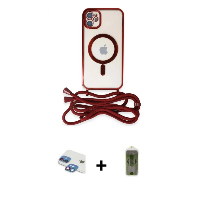 MARSİLYAN™- iPhone 11 Kılıf Eksen Özel Seri - Siyah Joko Magic 5D Hayalet Cam + Pers Alüminyum Kamera Lens - GI