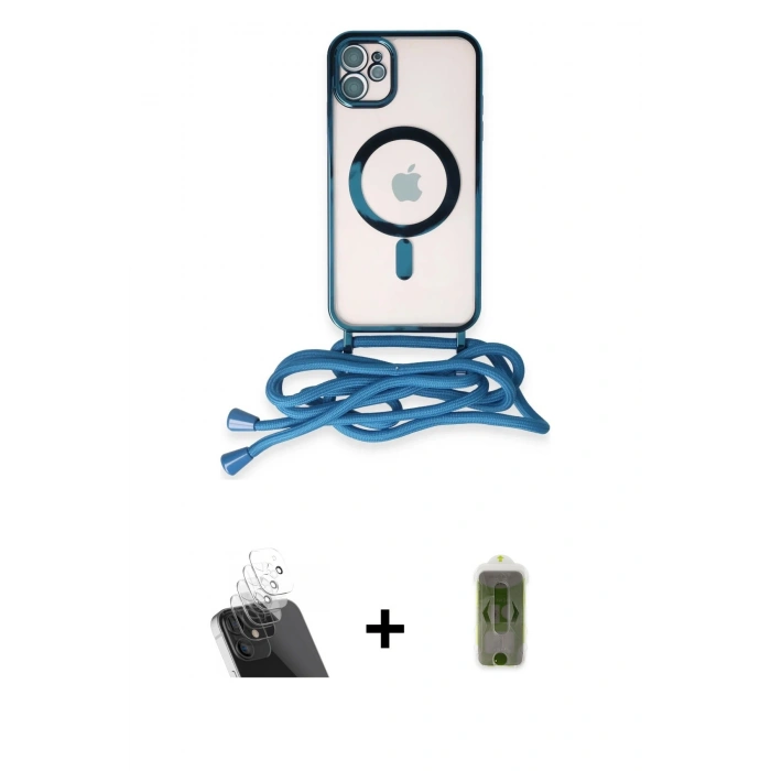 MARSİLYAN™- iPhone 11 Kılıf Eksen Özel Seri - Siyah Joko Magic 5D Hayalet Cam + Kamera Lens Koruma Cam - SF