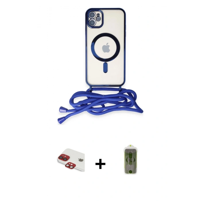 MARSİLYAN™- iPhone 11 Kılıf Eksen Özel Seri - Siyah Joko Magic 5D Hayalet Cam + Pers Alüminyum Kamera Lens - KI