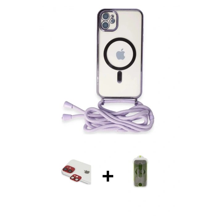 MARSİLYAN™- iPhone 11 Kılıf Eksen Özel Seri - Siyah Joko Magic 5D Hayalet Cam + Pers Alüminyum Kamera Lens - KI