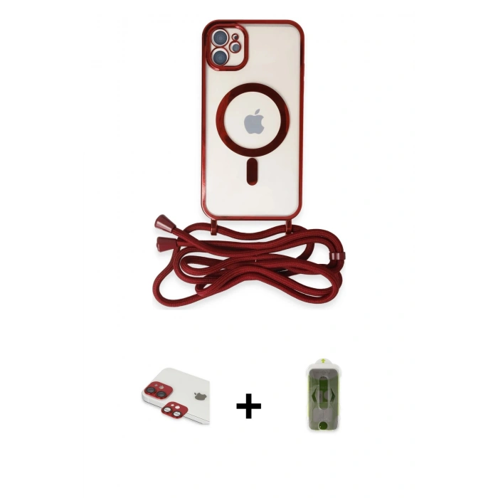 MARSİLYAN™- iPhone 11 Kılıf Eksen Özel Seri - Siyah Joko Magic 5D Hayalet Cam + Pers Alüminyum Kamera Lens - KI