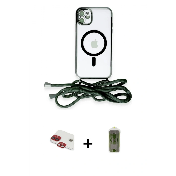 MARSİLYAN™- iPhone 11 Kılıf Eksen Özel Seri - Siyah Joko Magic 5D Hayalet Cam + Pers Alüminyum Kamera Lens - KI
