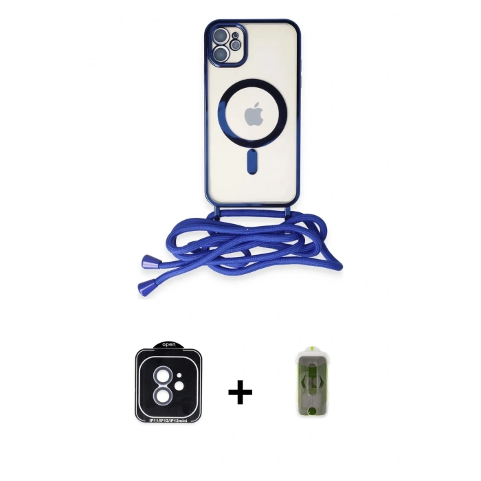 MARSİLYAN™- iPhone 11 Kılıf Eksen Özel Seri - Siyah Joko Magic 5D Hayalet Cam + PVD Metal Kamera Lens - MI