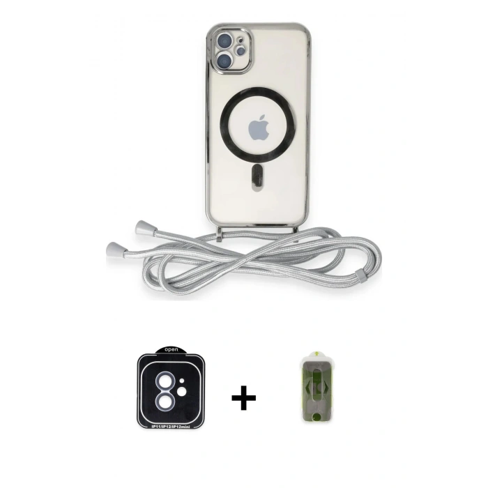 MARSİLYAN™- iPhone 11 Kılıf Eksen Özel Seri - Siyah Joko Magic 5D Hayalet Cam + PVD Metal Kamera Lens - MI