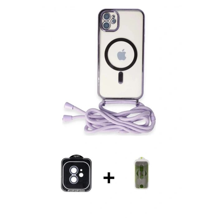 MARSİLYAN™- iPhone 11 Kılıf Eksen Özel Seri - Siyah Joko Magic 5D Hayalet Cam + PVD Metal Kamera Lens - MI