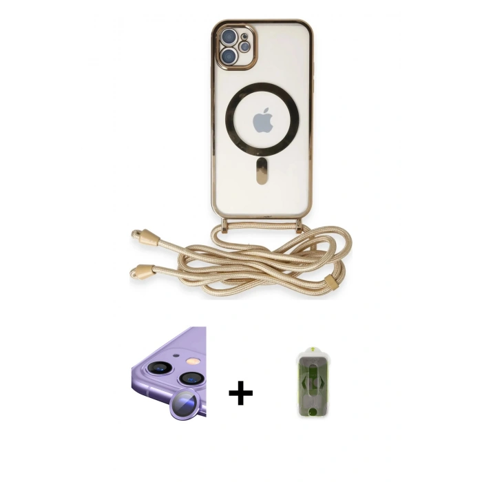 MARSİLYAN™- iPhone 11 Kılıf Eksen Özel Seri - Siyah Joko Magic 5D Hayalet Cam + Raze Metal Kamera Lens - MR