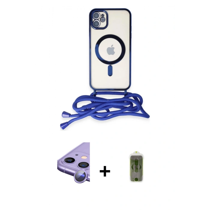 MARSİLYAN™- iPhone 11 Kılıf Eksen Özel Seri - Siyah Joko Magic 5D Hayalet Cam + Raze Metal Kamera Lens - MR