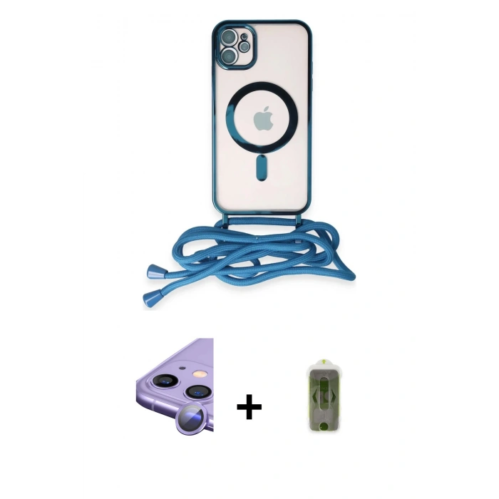 MARSİLYAN™- iPhone 11 Kılıf Eksen Özel Seri - Siyah Joko Magic 5D Hayalet Cam + Raze Metal Kamera Lens - MR