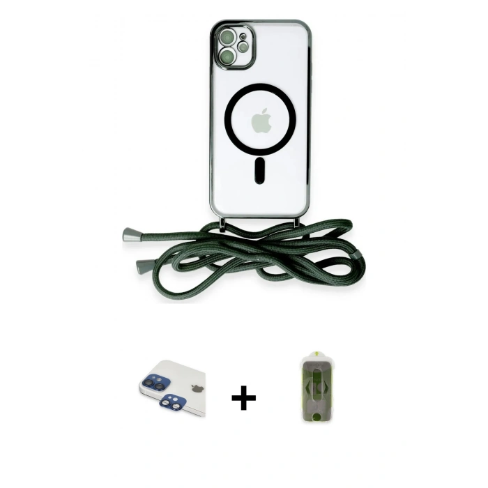 MARSİLYAN™- iPhone 11 Kılıf Eksen Özel Seri - Siyah Joko Magic 5D Hayalet Cam + Pers Alüminyum Kamera Lens - LT