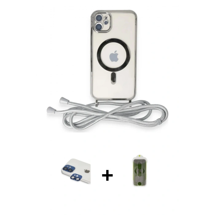 MARSİLYAN™- iPhone 11 Kılıf Eksen Özel Seri - Siyah Joko Magic 5D Hayalet Cam + Pers Alüminyum Kamera Lens - LT