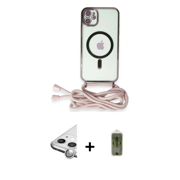 MARSİLYAN™- iPhone 11 Kılıf Eksen Özel Seri - Siyah Joko Magic 5D Hayalet Cam + Raze Metal Kamera Lens - GS