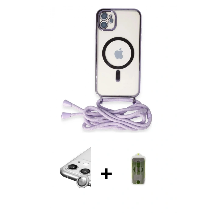 MARSİLYAN™- iPhone 11 Kılıf Eksen Özel Seri - Siyah Joko Magic 5D Hayalet Cam + Raze Metal Kamera Lens - GS