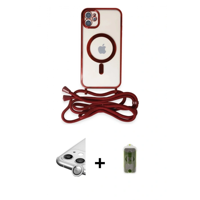 MARSİLYAN™- iPhone 11 Kılıf Eksen Özel Seri - Siyah Joko Magic 5D Hayalet Cam + Raze Metal Kamera Lens - GS