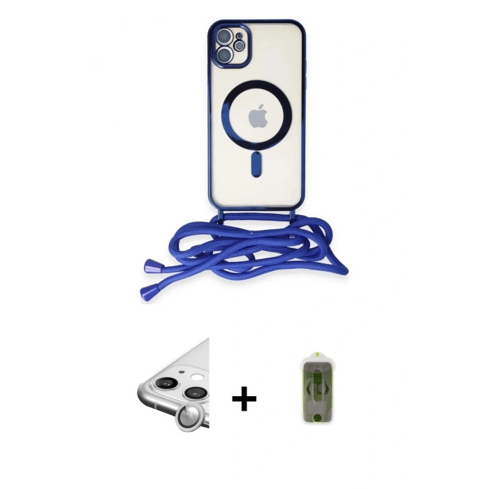 MARSİLYAN™- iPhone 11 Kılıf Eksen Özel Seri - Siyah Joko Magic 5D Hayalet Cam + Raze Metal Kamera Lens - GS