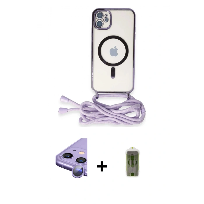MARSİLYAN™- iPhone 11 Kılıf Eksen Özel Seri - Siyah Joko Magic 5D Hayalet Cam + Raze Metal Kamera Lens - MR