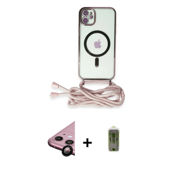 MARSİLYAN™- iPhone 11 Kılıf Eksen Özel Seri - Siyah Joko Magic 5D Hayalet Cam + Raze Metal Kamera Lens - SH