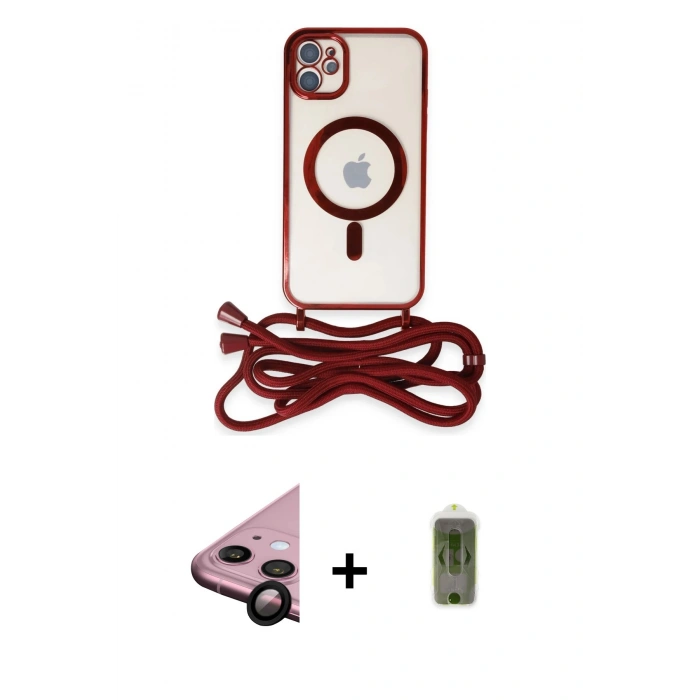 MARSİLYAN™- iPhone 11 Kılıf Eksen Özel Seri - Siyah Joko Magic 5D Hayalet Cam + Raze Metal Kamera Lens - SH