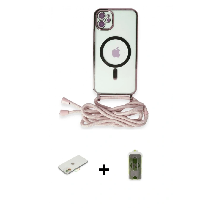 MARSİLYAN™- iPhone 11 Kılıf Eksen Özel Seri - Siyah Joko Magic 5D Hayalet Cam + Renkli Kamera Lens Koruma Cam - TU