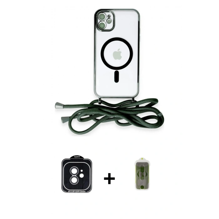 MARSİLYAN™- iPhone 11 Kılıf Eksen Özel Seri - Siyah Joko Magic 5D Hayalet Cam + Siyah PVD Metal Kamera Lens