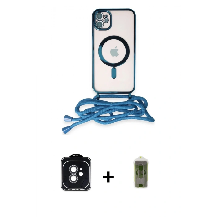 MARSİLYAN™- iPhone 11 Kılıf Eksen Özel Seri - Siyah Joko Magic 5D Hayalet Cam + Siyah PVD Metal Kamera Lens