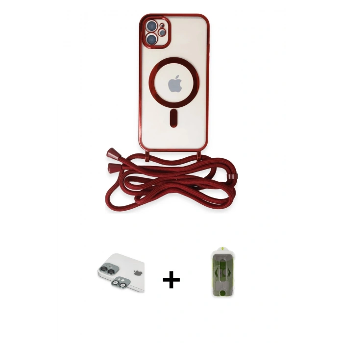 MARSİLYAN™- iPhone 11 Kılıf Eksen Özel Seri - Siyah Joko Magic 5D Hayalet Cam + Yeşil Pers Alüminyum Kamera Lens