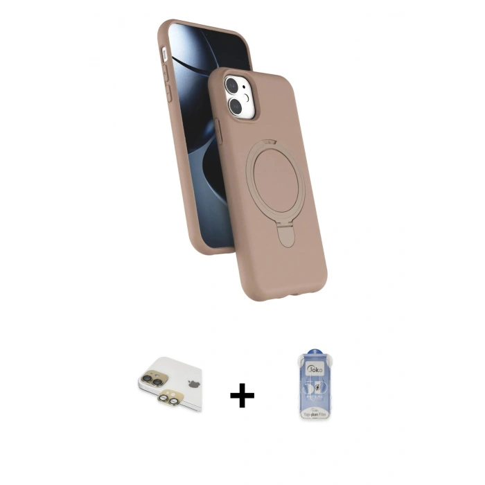MARSİLYAN™- iPhone 11 Kılıf İz Işık Koleksiyonu - Siyah Joko Magic 5D Cam + Pers Alüminyum Kamera Lens - GD