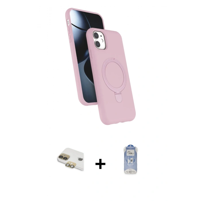 MARSİLYAN™- iPhone 11 Kılıf İz Işık Koleksiyonu - Siyah Joko Magic 5D Cam + Pers Alüminyum Kamera Lens - GD