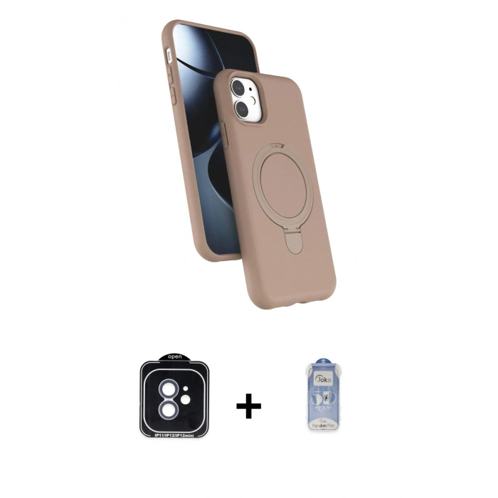 MARSİLYAN™- iPhone 11 Kılıf İz Işık Koleksiyonu - Siyah Joko Magic 5D Cam + PVD Metal Kamera Lens - MI