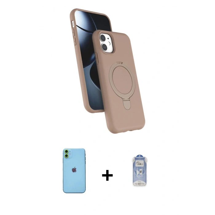 MARSİLYAN™- iPhone 11 Kılıf İz Işık Koleksiyonu - Siyah Joko Magic 5D Cam + Neon Fosforlu Kamera Lens - YL
