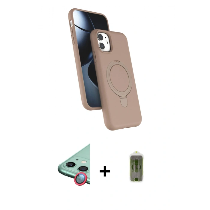 MARSİLYAN™- iPhone 11 Kılıf İz Işık Koleksiyonu - Siyah Joko Magic 5D Hayalet Cam + Raze Metal Kamera Lens - KI