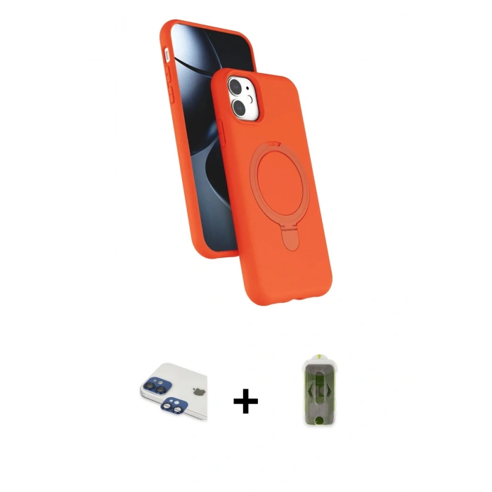 MARSİLYAN™- iPhone 11 Kılıf İz Işık Koleksiyonu - Siyah Joko Magic 5D Hayalet Cam + Pers Alüminyum Kamera Lens - LT