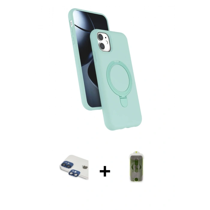 MARSİLYAN™- iPhone 11 Kılıf İz Işık Koleksiyonu - Siyah Joko Magic 5D Hayalet Cam + Pers Alüminyum Kamera Lens - LT
