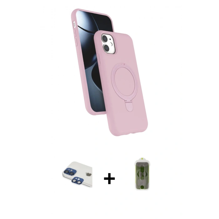 MARSİLYAN™- iPhone 11 Kılıf İz Işık Koleksiyonu - Siyah Joko Magic 5D Hayalet Cam + Pers Alüminyum Kamera Lens - LT