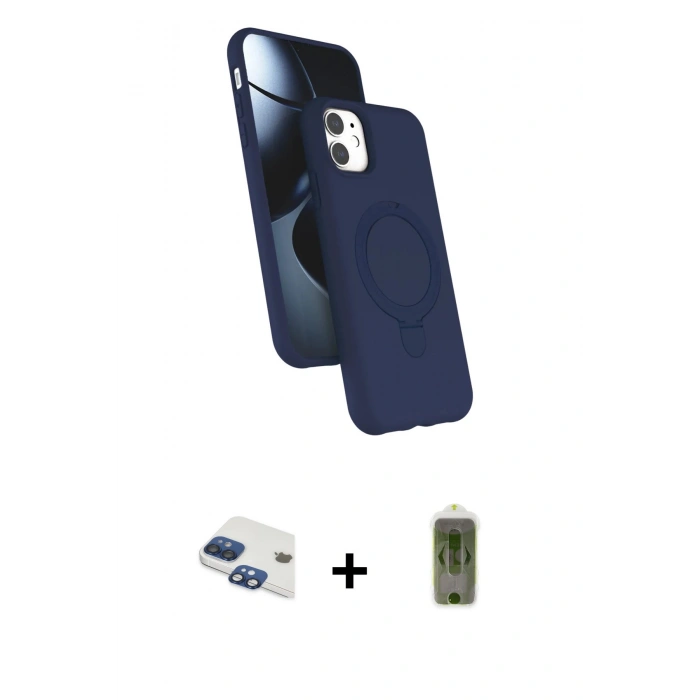 MARSİLYAN™- iPhone 11 Kılıf İz Işık Koleksiyonu - Siyah Joko Magic 5D Hayalet Cam + Pers Alüminyum Kamera Lens - LT