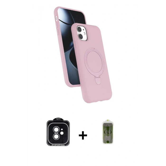 MARSİLYAN™- iPhone 11 Kılıf İz Işık Koleksiyonu - Siyah Joko Magic 5D Hayalet Cam + PVD Metal Kamera Lens - SH