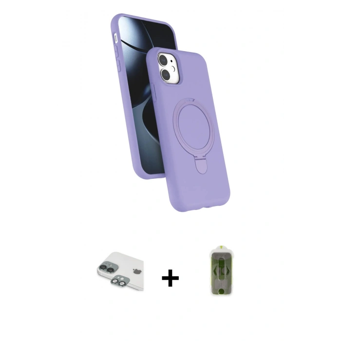 MARSİLYAN™- iPhone 11 Kılıf İz Işık Koleksiyonu - Siyah Joko Magic 5D Hayalet Cam + Pers Alüminyum Kamera Lens - YL