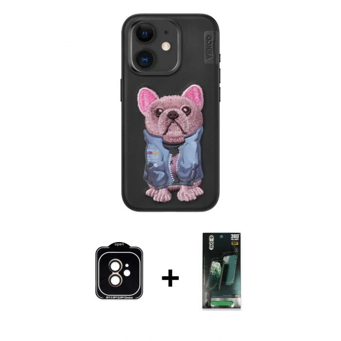 MARSİLYAN™- iPhone 11 Kılıf İz Minimal Koleksiyonu - Şeffaf 360 Full Body Arka Koruyucu + PVD Metal Kamera Lens - TU